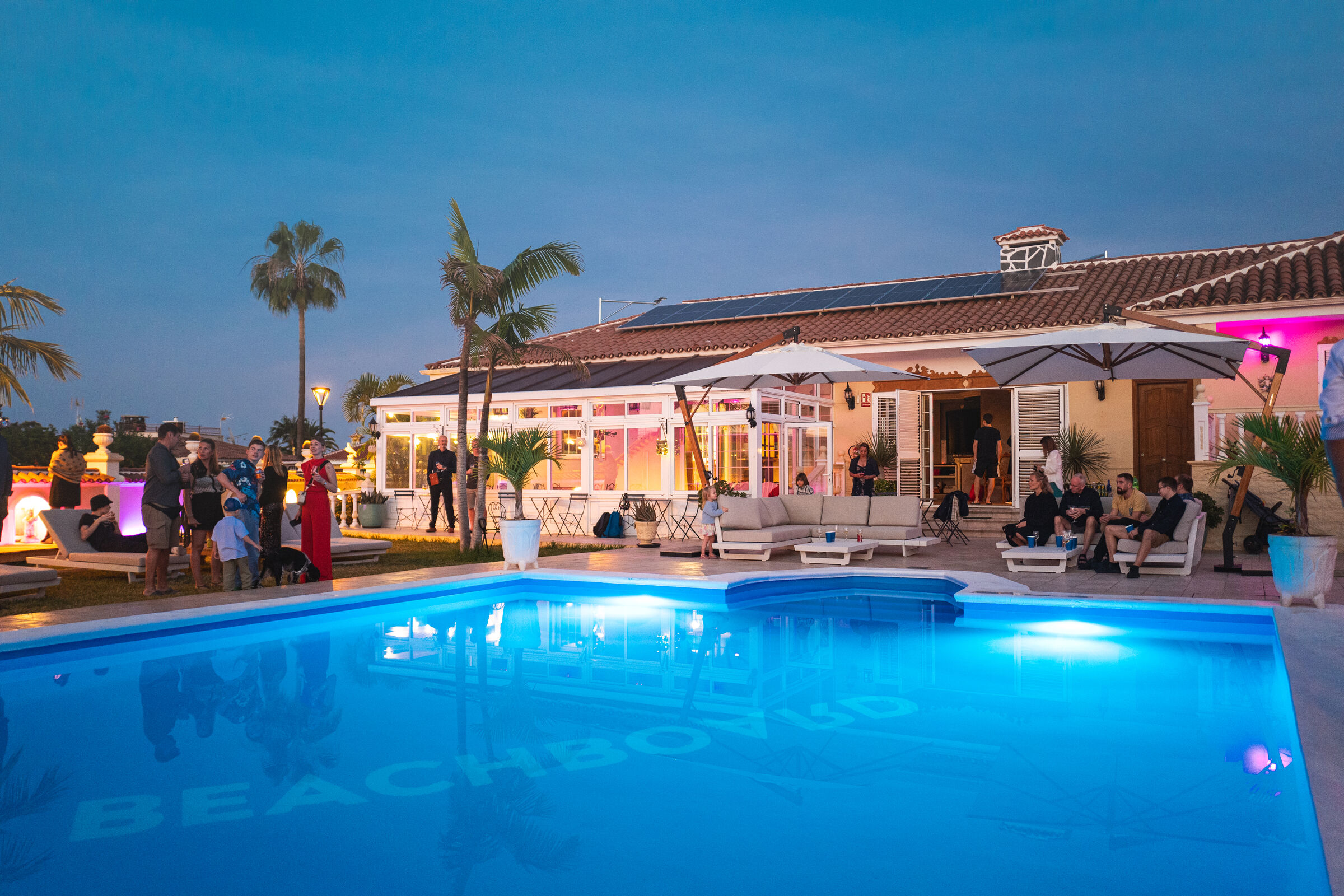 Evening by the pool at the Hacienda