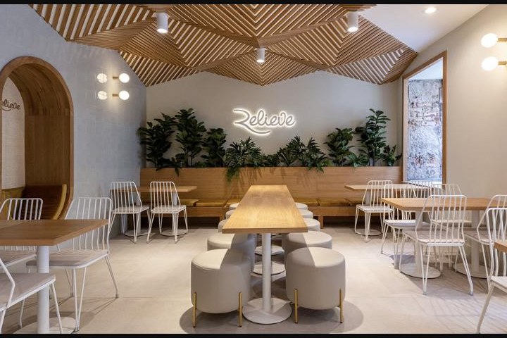 Interior seating area at Boutique Relieve